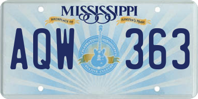 MS license plate AQW363