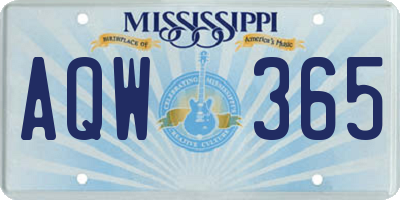 MS license plate AQW365