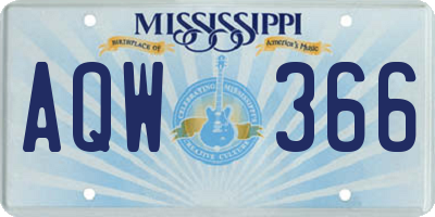 MS license plate AQW366