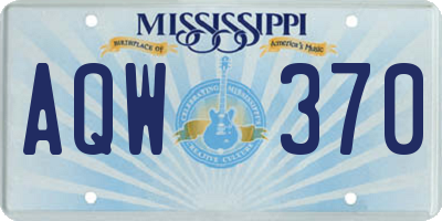 MS license plate AQW370
