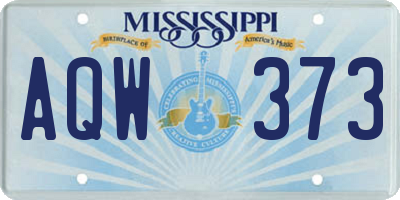 MS license plate AQW373