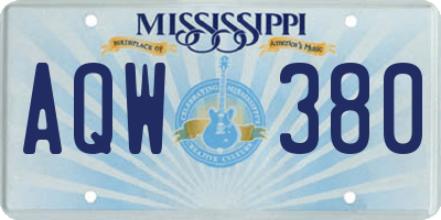 MS license plate AQW380