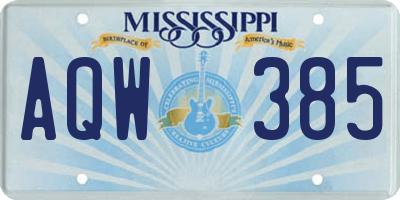 MS license plate AQW385