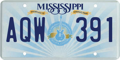 MS license plate AQW391