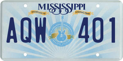MS license plate AQW401