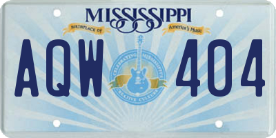MS license plate AQW404