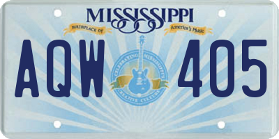 MS license plate AQW405