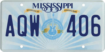 MS license plate AQW406