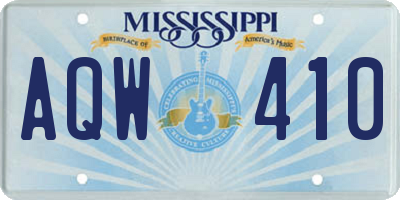 MS license plate AQW410