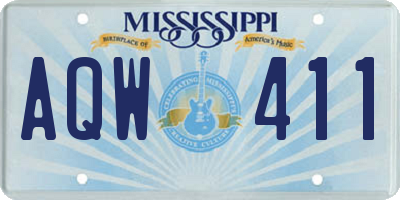 MS license plate AQW411