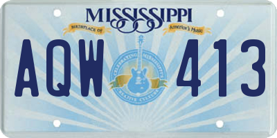 MS license plate AQW413