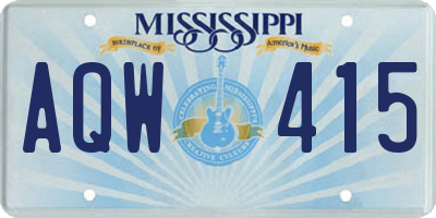 MS license plate AQW415