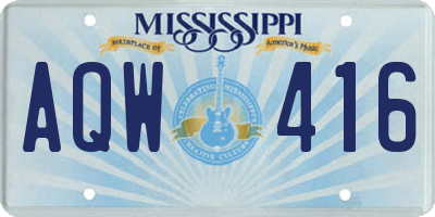 MS license plate AQW416