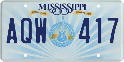 MS license plate AQW417