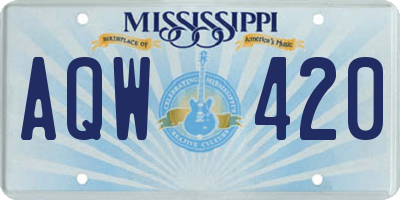 MS license plate AQW420