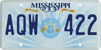 MS license plate AQW422