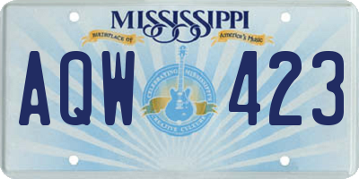 MS license plate AQW423