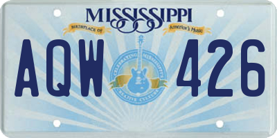 MS license plate AQW426