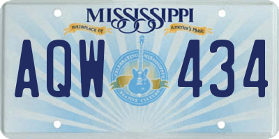 MS license plate AQW434