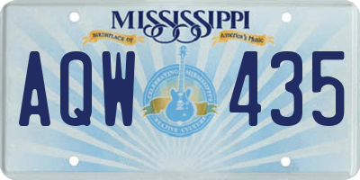 MS license plate AQW435