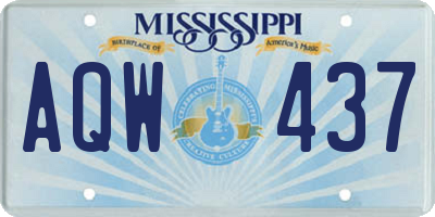 MS license plate AQW437