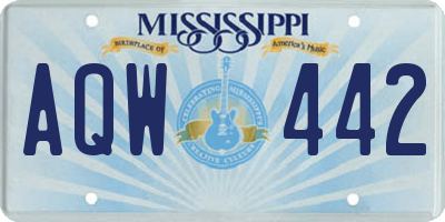 MS license plate AQW442