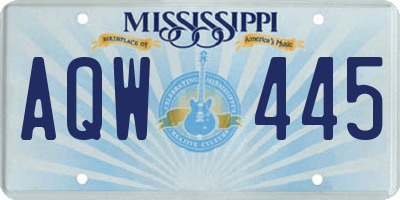MS license plate AQW445