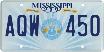 MS license plate AQW450