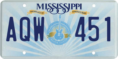 MS license plate AQW451
