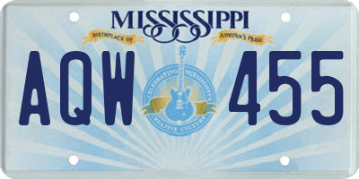 MS license plate AQW455