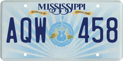 MS license plate AQW458
