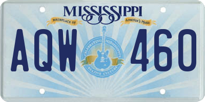 MS license plate AQW460