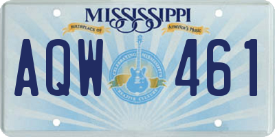 MS license plate AQW461