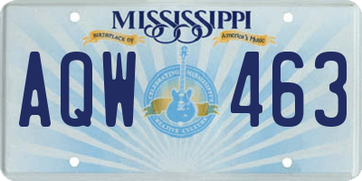 MS license plate AQW463