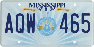 MS license plate AQW465