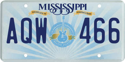 MS license plate AQW466