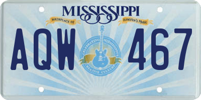 MS license plate AQW467