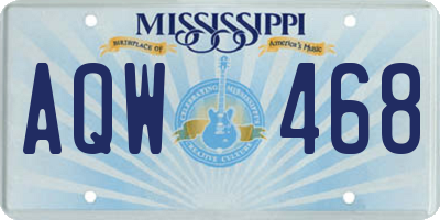 MS license plate AQW468