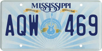 MS license plate AQW469
