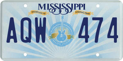MS license plate AQW474