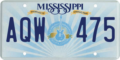 MS license plate AQW475