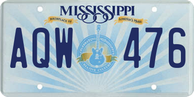 MS license plate AQW476
