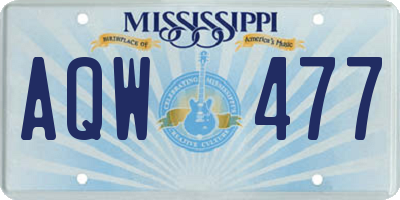 MS license plate AQW477