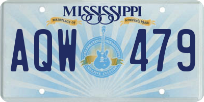MS license plate AQW479