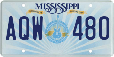 MS license plate AQW480