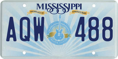 MS license plate AQW488