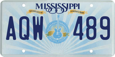 MS license plate AQW489