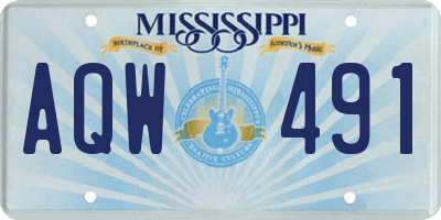MS license plate AQW491