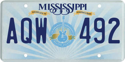 MS license plate AQW492