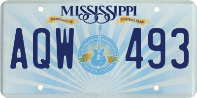 MS license plate AQW493